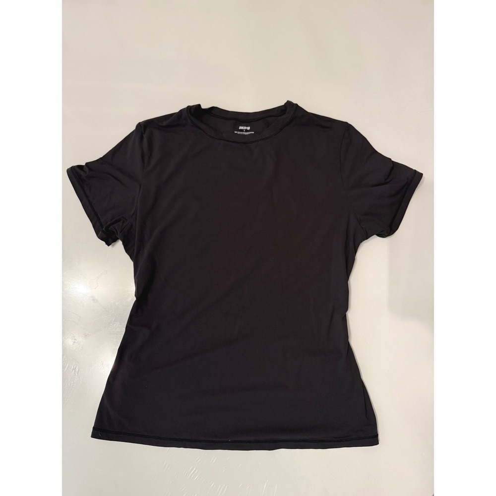 Skims Fits Everybody T-Shirt Onyx Black Short Sleeve Crew Neck Top Medium